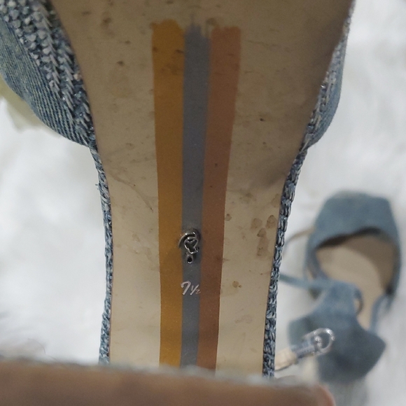 Sam Edelman Kori  Blue Denim  Platform Heel with Peep-Toe  Size 7.5 - Picture 12 of 16